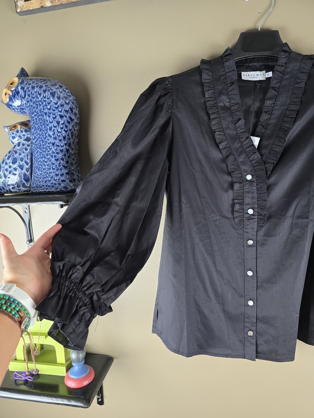 Harshman Ruffled Blouse Top Small - Picture 2 of 12